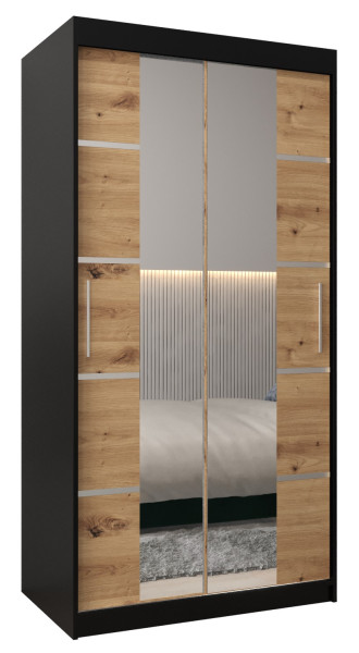 Szafa przesuwna Garderoba Verona 4 100 czarny + artisan 90666
