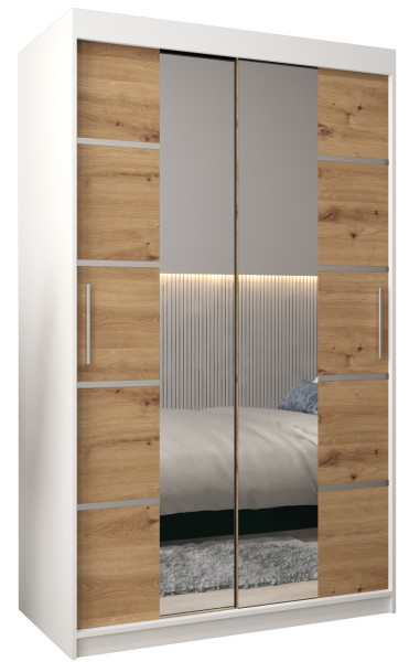 Szafa przesuwna Garderoba Verona 4 120 biały + artisan 90204