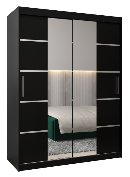 Szafa przesuwna Garderoba Verona 4 150 czarny + czarny 90077