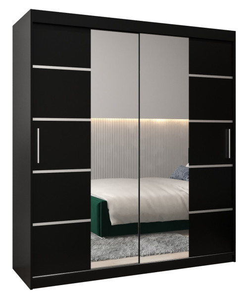 Szafa przesuwna Garderoba Verona 4 180 czarny + czarny 90159