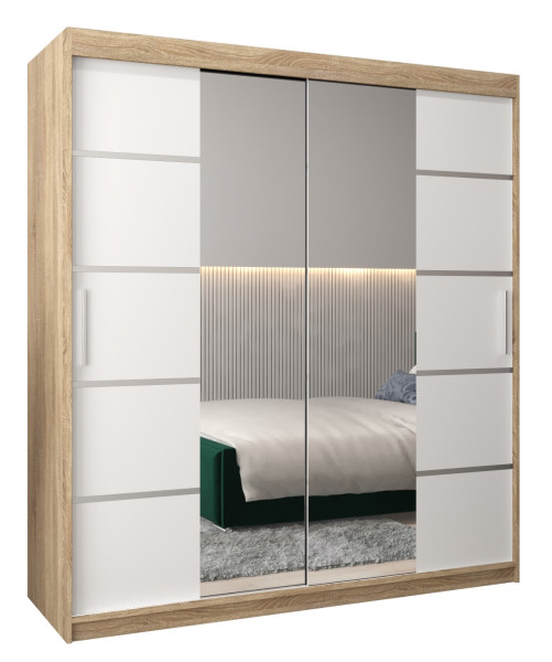 Szafa przesuwna Garderoba Verona 4 180 sonoma + biały 90106