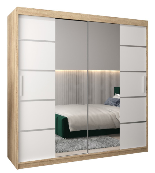 Szafa przesuwna Garderoba Verona 4 200 sonoma + biały 90148
