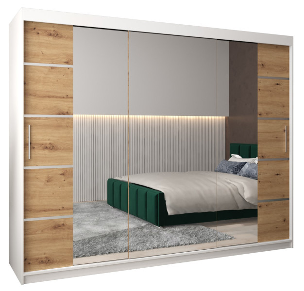 Szafa przesuwna Garderoba Verona 4 250 biały + artisan 90071