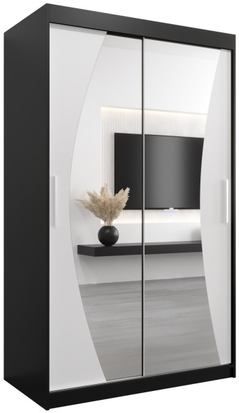 Szafa przesuwna Garderoba WAVE 120 czarny + biały 105667