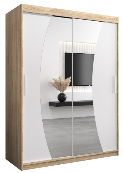 Szafa przesuwna Garderoba WAVE 150 sonoma + biały 105628