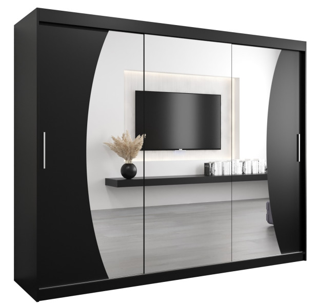 Szafa przesuwna Garderoba WAVE 250 czarny + czarny 105631
