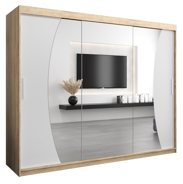 Szafa przesuwna Garderoba WAVE 250 sonoma + biały 105670