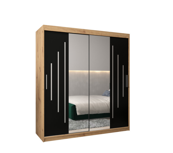 Szafa przesuwna Garderoba YORK 1 180 artisan/czarny 97380