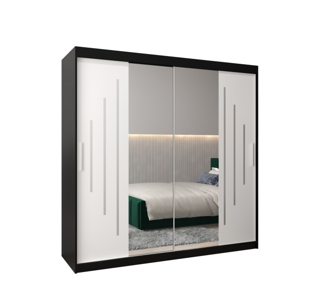Szafa przesuwna Garderoba YORK 1 200 czarny/biały 325073