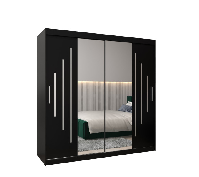 Szafa przesuwna Garderoba YORK 1 200 czarny/czarny 325111