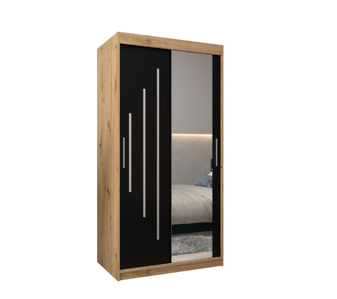 Szafa przesuwna Garderoba YORK 2 100 artisan/czarny 97020