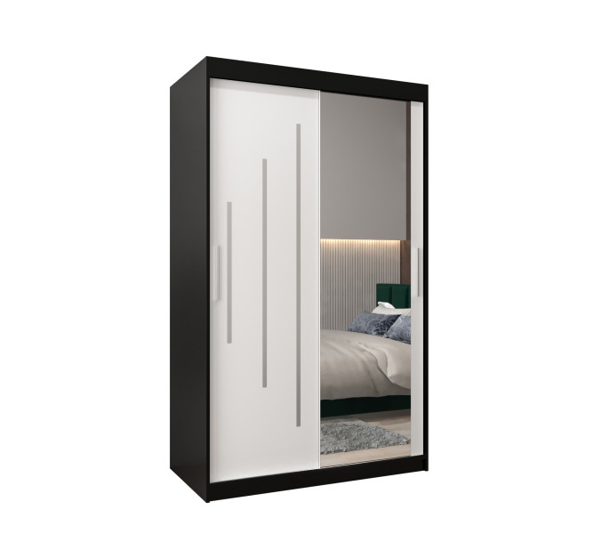 Szafa przesuwna Garderoba YORK 2 120 czarny/biały 97301