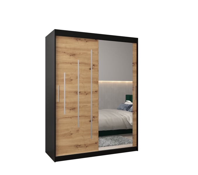 Szafa przesuwna Garderoba YORK 2 150 czarny/artisan 97075