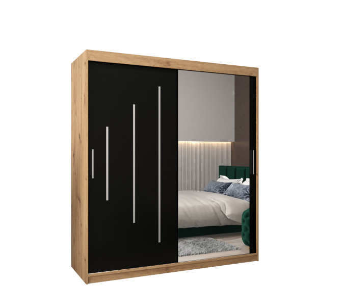 Szafa przesuwna Garderoba YORK 2 180 artisan/czarny 97095