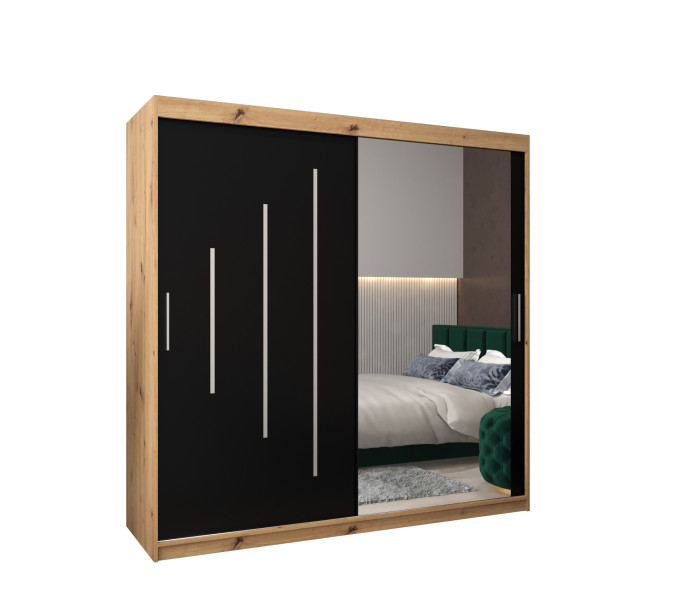 Szafa przesuwna Garderoba YORK 2 200 artisan/czarny 97215