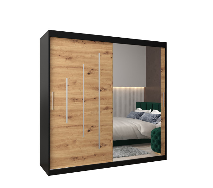 Szafa przesuwna Garderoba YORK 2 200 czarny/artisan 97245