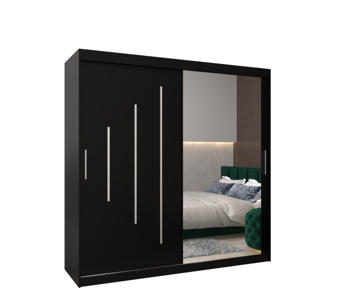 Szafa przesuwna Garderoba YORK 2 200 czarny/czarny 97246