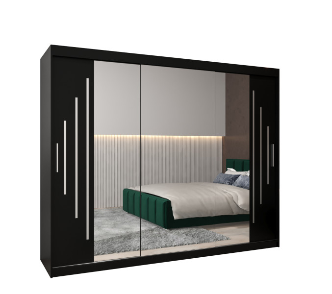 Szafa przesuwna Garderoba YORK 2 250 czarny/czarny 97210