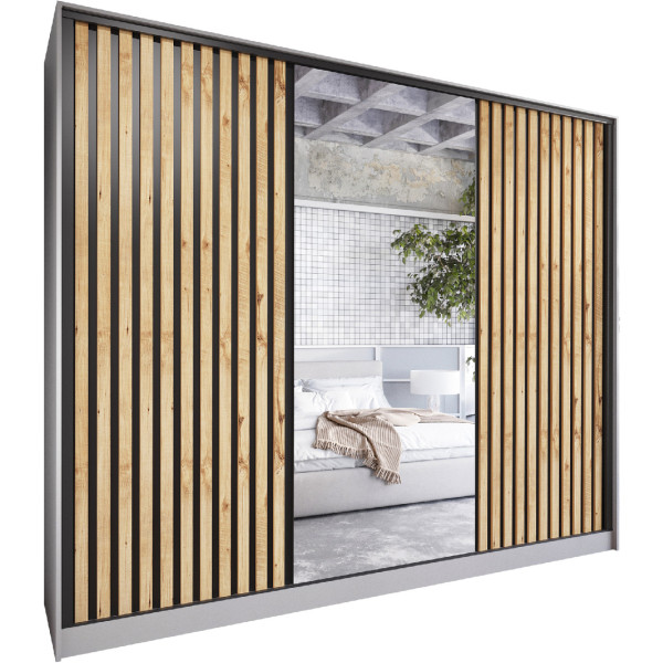 Szafa przesuwna LIMI D 250 szary / dąb wotan 239758