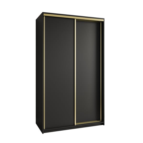 Szafa przesuwna NISSE 120 cm Czarna + Złoty 739492