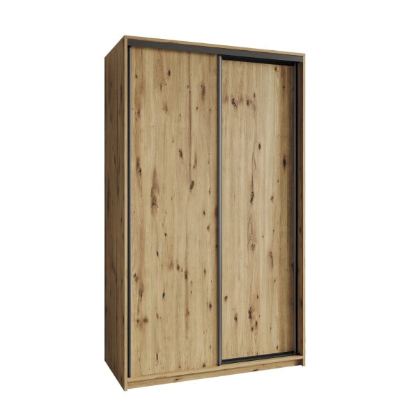 Szafa przesuwna NISSE 120 cm Dąb artisan + Czarny 740840