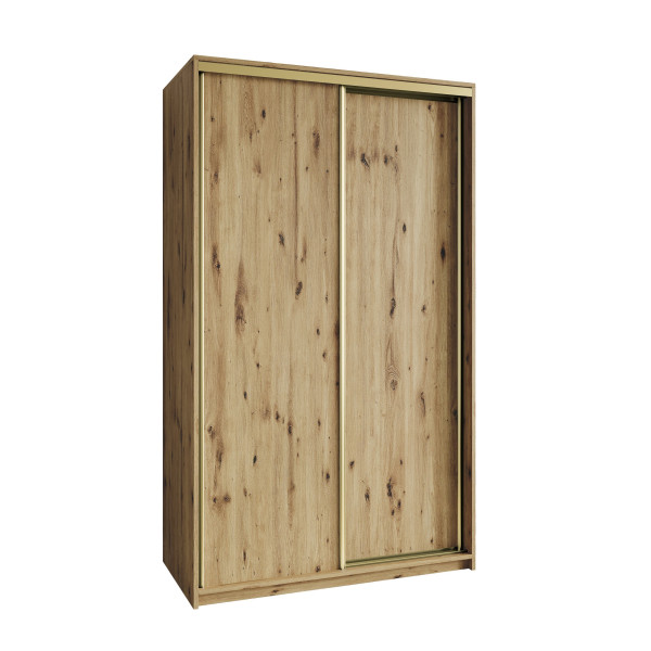 Szafa przesuwna NISSE 120 cm Dąb artisan + Złoty 739522