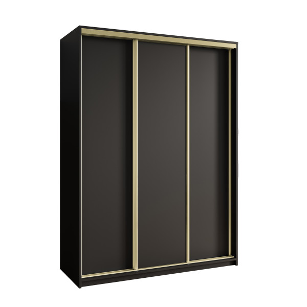 Szafa przesuwna NISSE 150 cm Czarna + Złoty 740799
