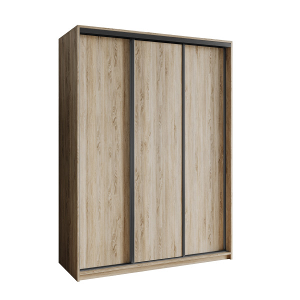 Szafa przesuwna NISSE 150 cm Dąb sonoma + Czarny 739461