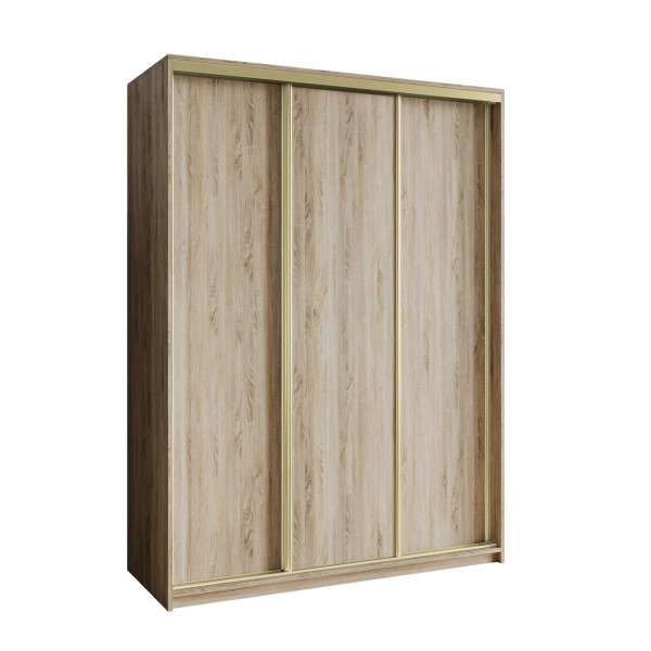 Szafa przesuwna NISSE 150 cm Dąb sonoma + Złoty 739749