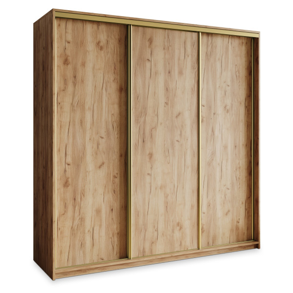 Szafa przesuwna NISSE 180 cm Dąb craft złoty + Złoty 739460