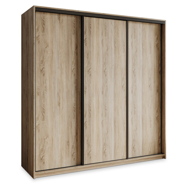 Szafa przesuwna NISSE 200 cm Dąb sonoma + Czarny 740719