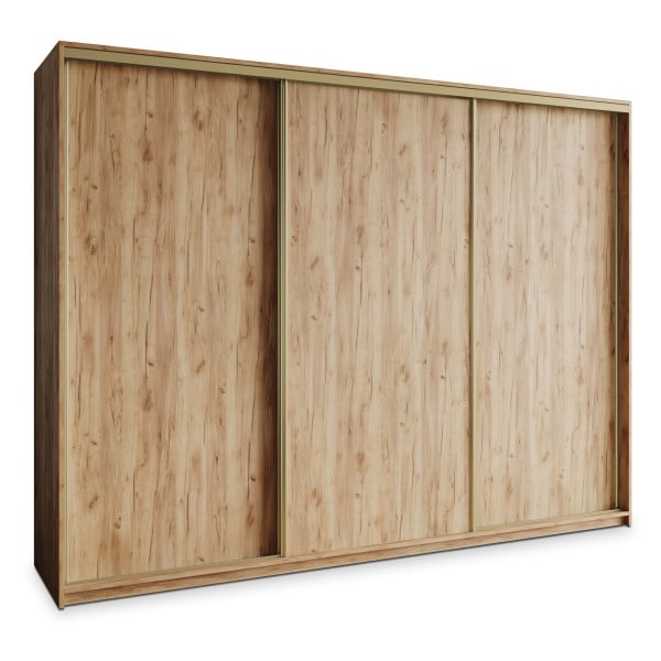 Szafa przesuwna NISSE 250 cm Dąb craft złoty + Złoty 739489