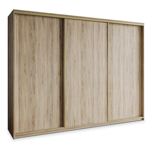 Szafa przesuwna NISSE 250 cm Dąb sonoma + Złoty 740762