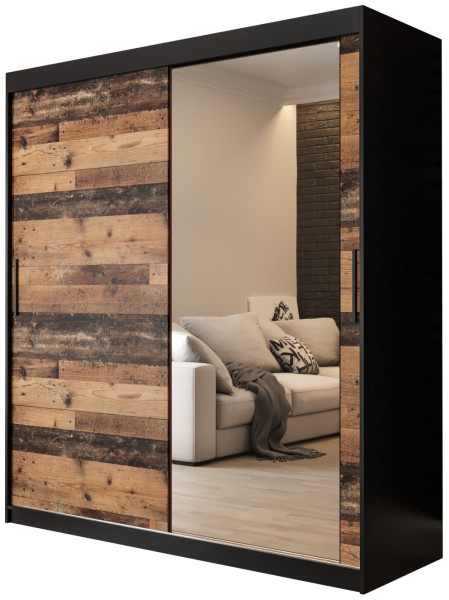 Szafa przesuwna Old Style T2 180 czarny + old style 90073
