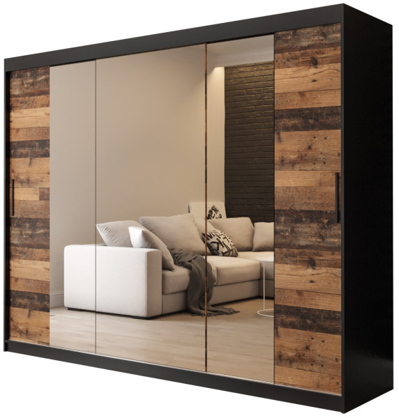 Szafa przesuwna Old Style T2 250 czarny + old style 90607