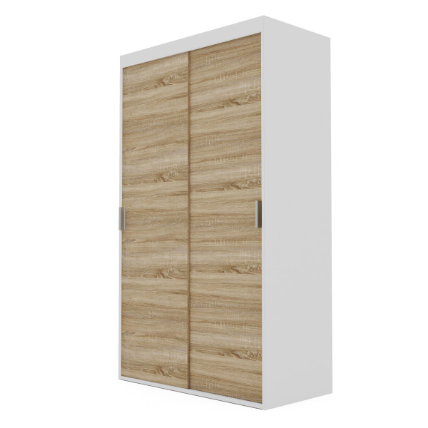 Szafa przesuwna PEDRI 120 cm - biała/dąb sonoma 722970