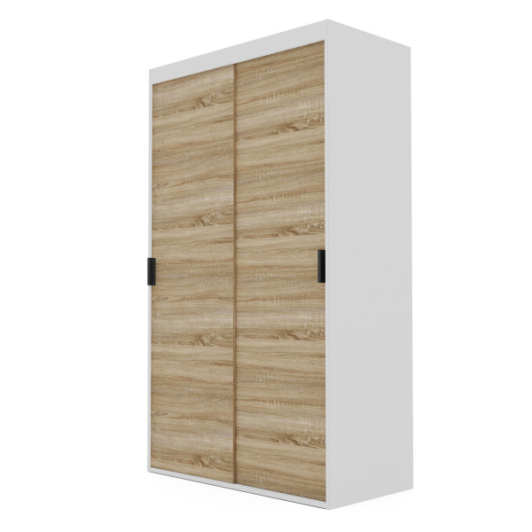 Szafa przesuwna PEDRI 120 cm - biała/dąb sonoma 722969