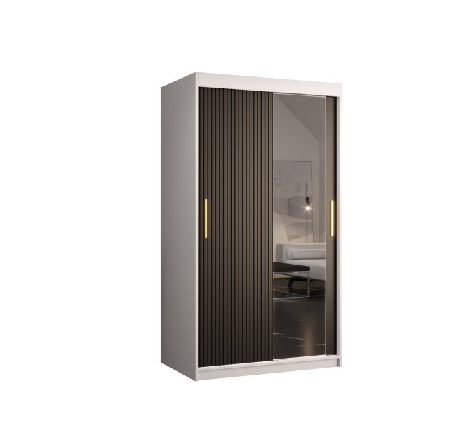 Szafa przesuwna RIFLO SLIM 2 100 biały mat + czarny mat 692994
