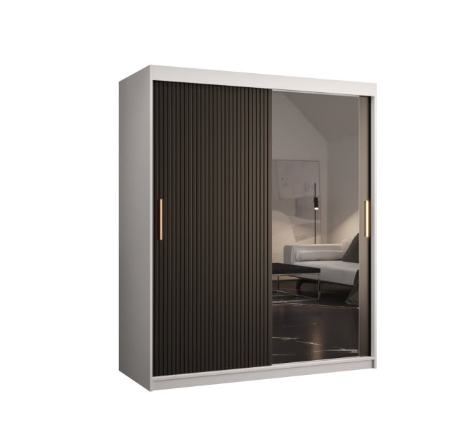 Szafa przesuwna RIFLO SLIM 2 150 biały mat + czarny mat 693108