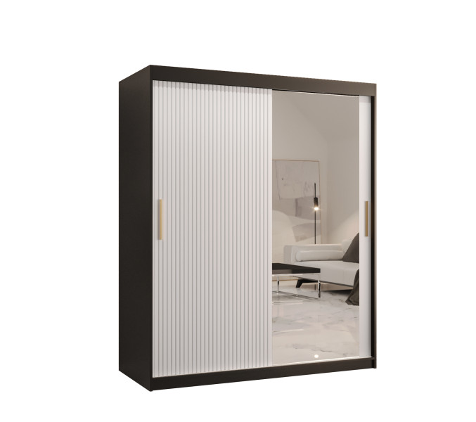 Szafa przesuwna RIFLO SLIM 2 150 czarny mat+ biały mat 693124