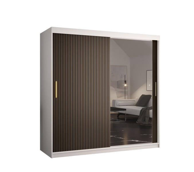 Szafa przesuwna RIFLO SLIM 2 180 biały mat + czarny mat 704786