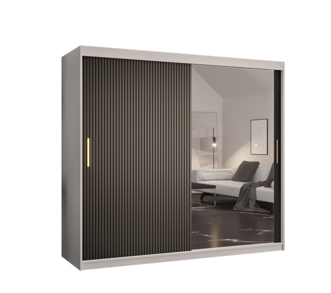 Szafa przesuwna RIFLO SLIM 2 200 biały mat + czarny mat 693163