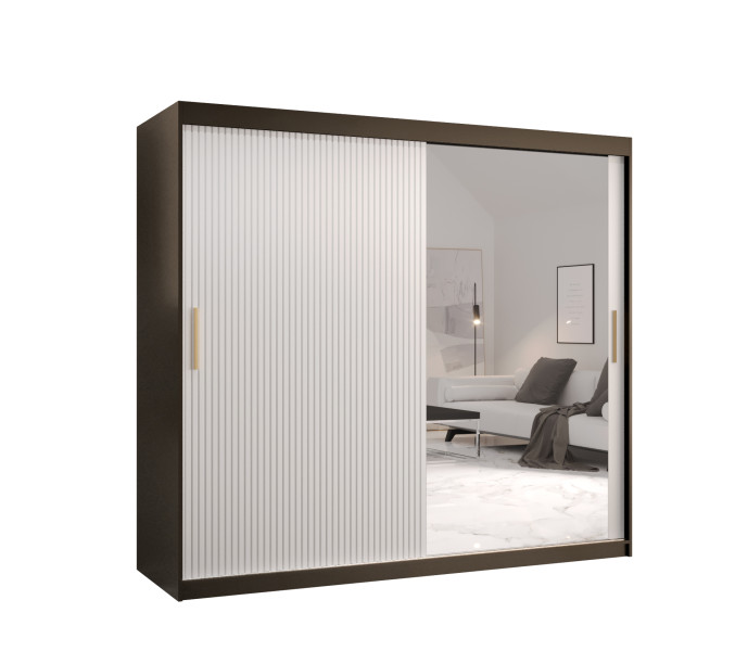 Szafa przesuwna RIFLO SLIM 2 200 czarny mat+ biały mat 693157