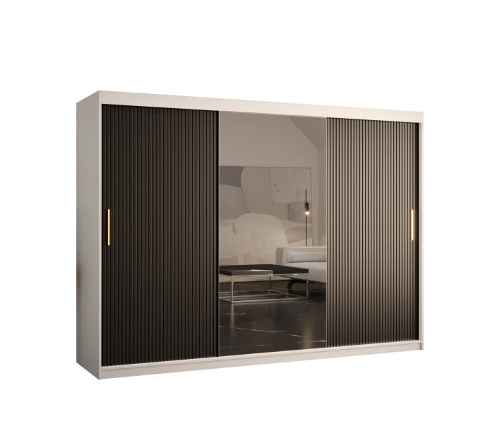 Szafa przesuwna RIFLO SLIM 2 250 biały mat + czarny mat 693035