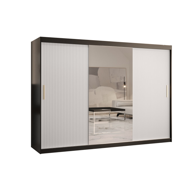 Szafa przesuwna RIFLO SLIM 2 250 czarny mat+ biały mat 693199