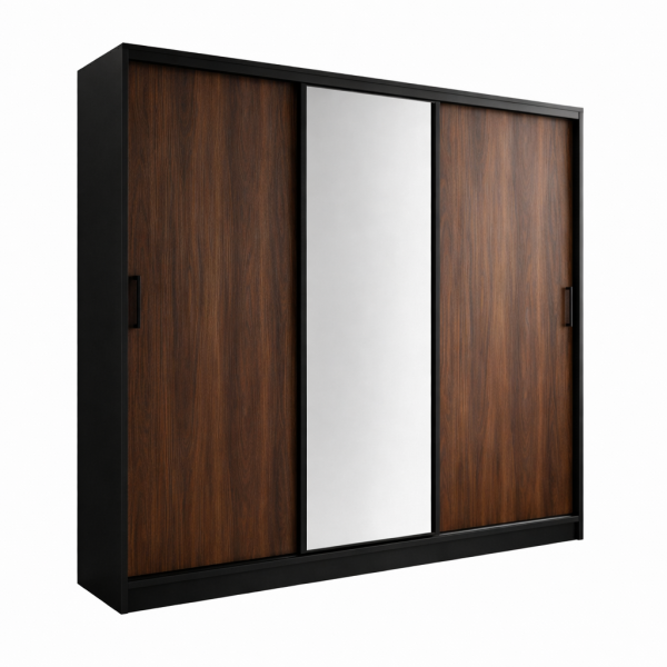 Szafa przesuwna RIO-3 180cm DĄB OKAPI/CZARNY 1000657