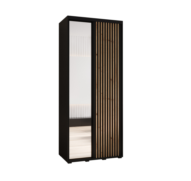 Szafa przesuwna SAPPORO 2 110 gł. 45 czarny/czarny 325805