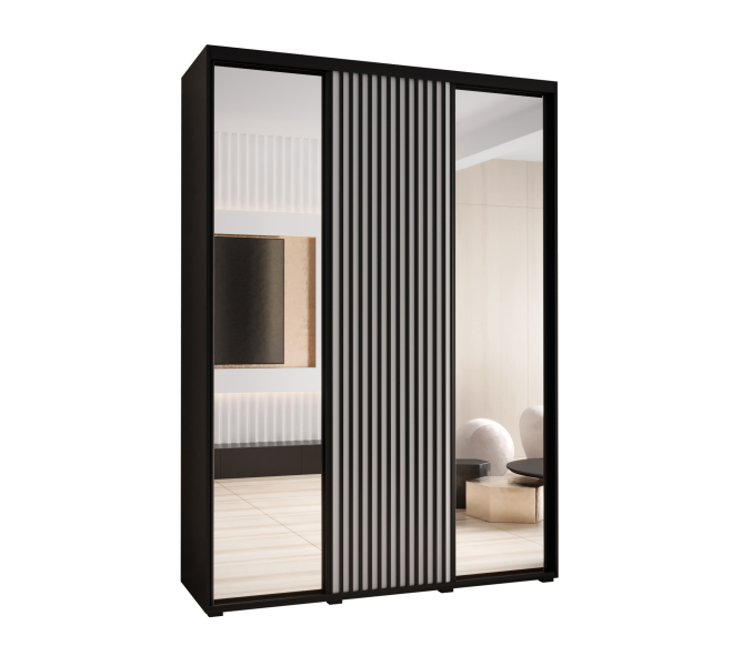 Szafa przesuwna SAPPORO 2 180 gł. 60 czarny/biały 326036