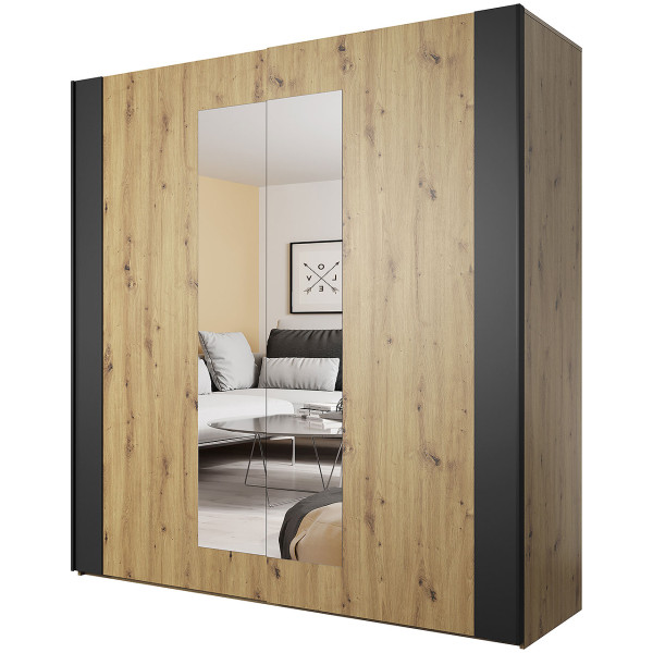 Szafa przesuwna SELMA SG18 dąb artisan / czarny 312604