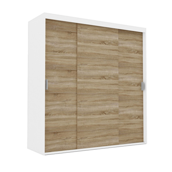 Szafa przesuwna STILO 180 cm - biała/dąb sonoma 728401